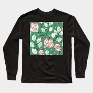 Spring Pattern with Vintage Floral Motifs Long Sleeve T-Shirt